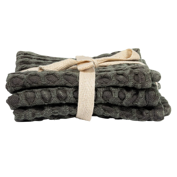 Stonewashed Waffle Weave Dish Cloths set/3