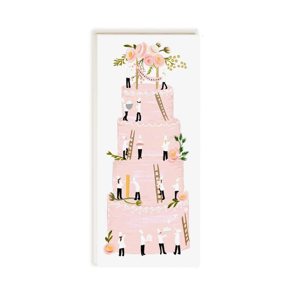 Tall Pink Cake Congratulations Card