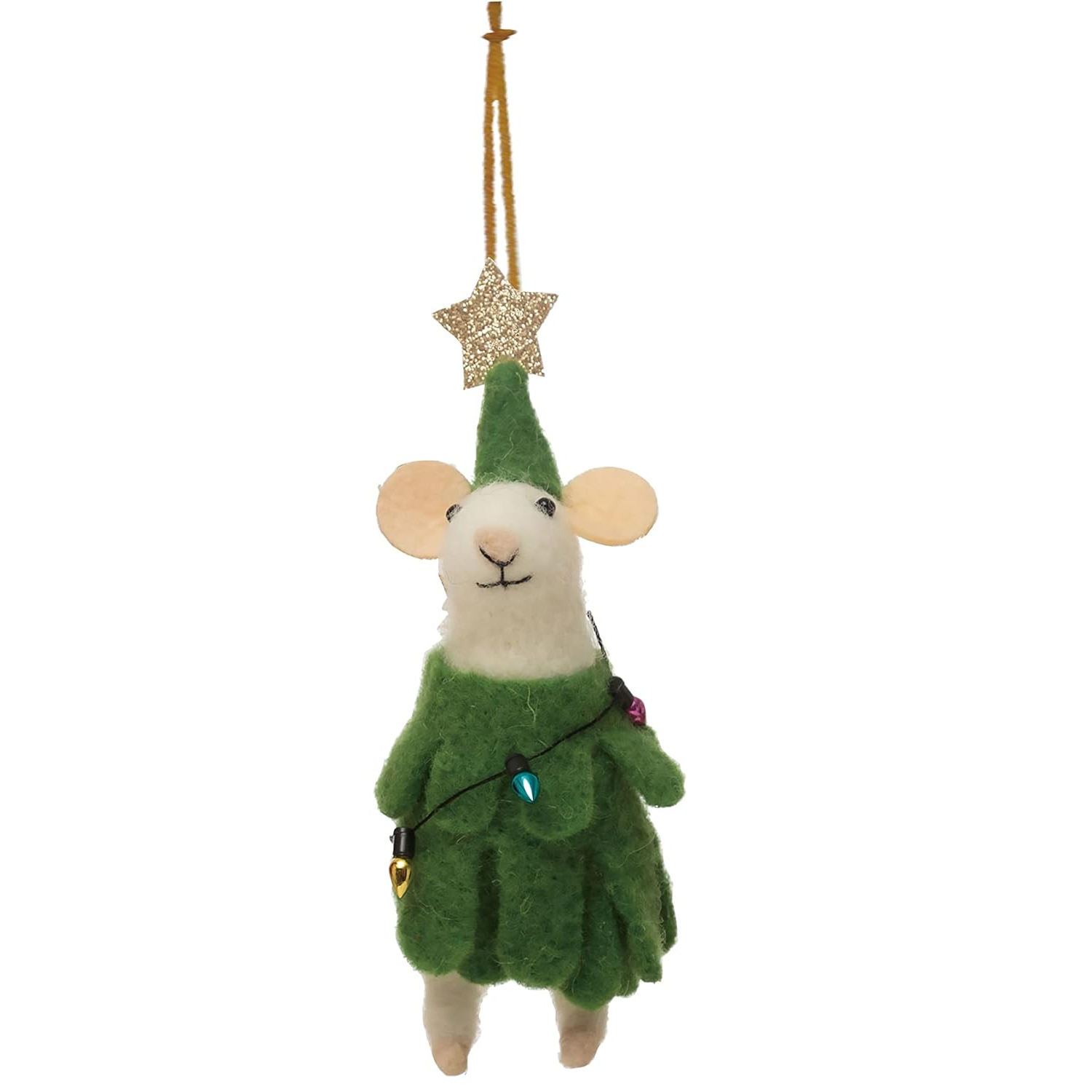 Wool Felt Mouse in Santa/Tree Outfit Ornament