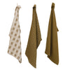 Olive & Cream Cotton Dish Cloths, Set/3