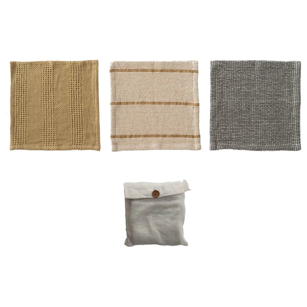 Earth Colors Cotton Dish Cloths set/3