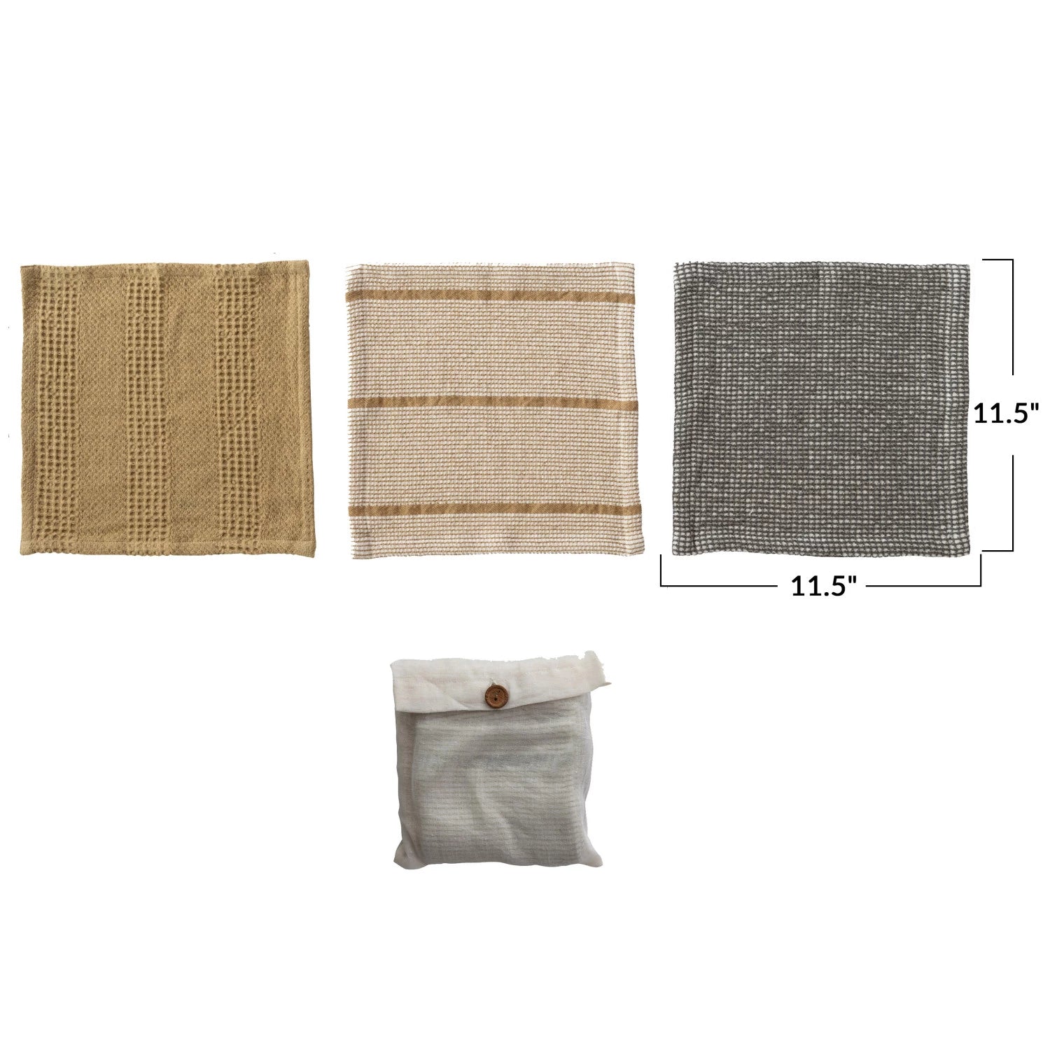 Earth Colors Cotton Dish Cloths set/3