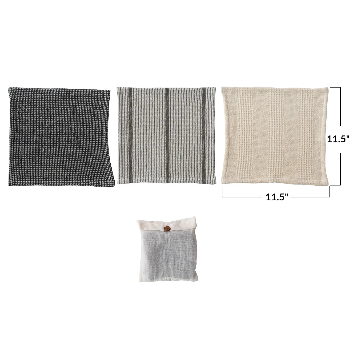 Timeless Neutrals Cotton Dish Cloths set/3