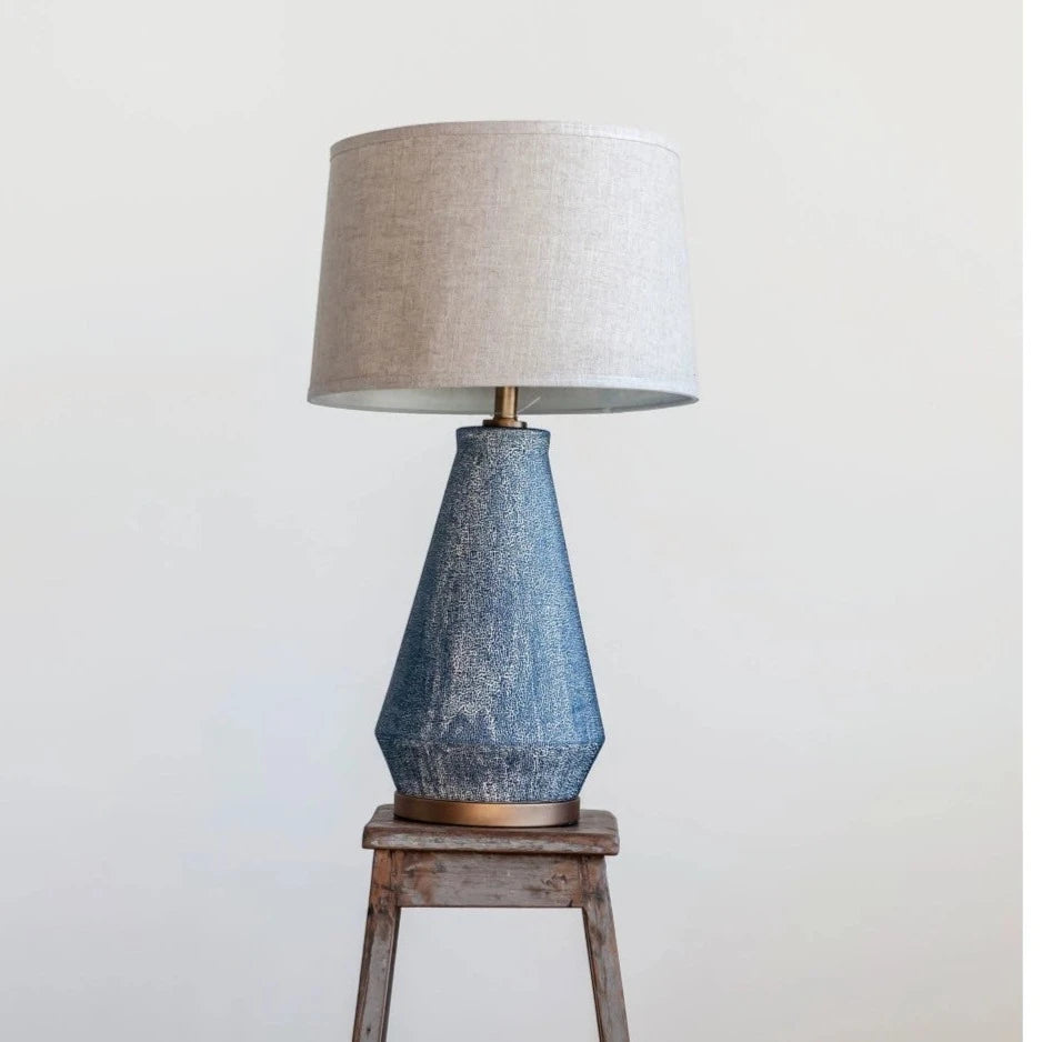 Ceramic Table Lamp With Linen Shade