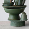 Green Stoneware Pedestal/Cake Stand