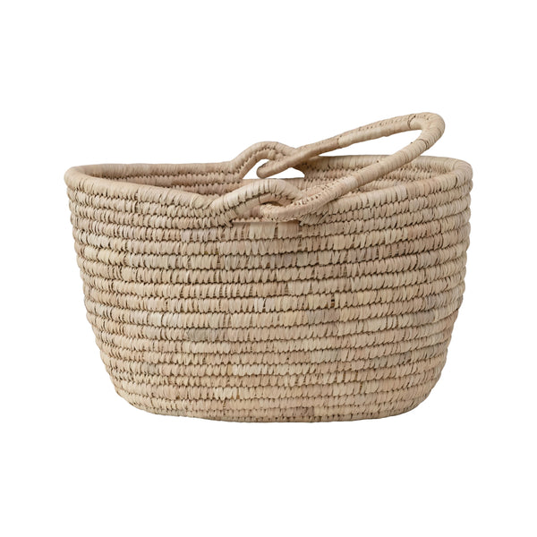 Hand-Woven Basket With Handle