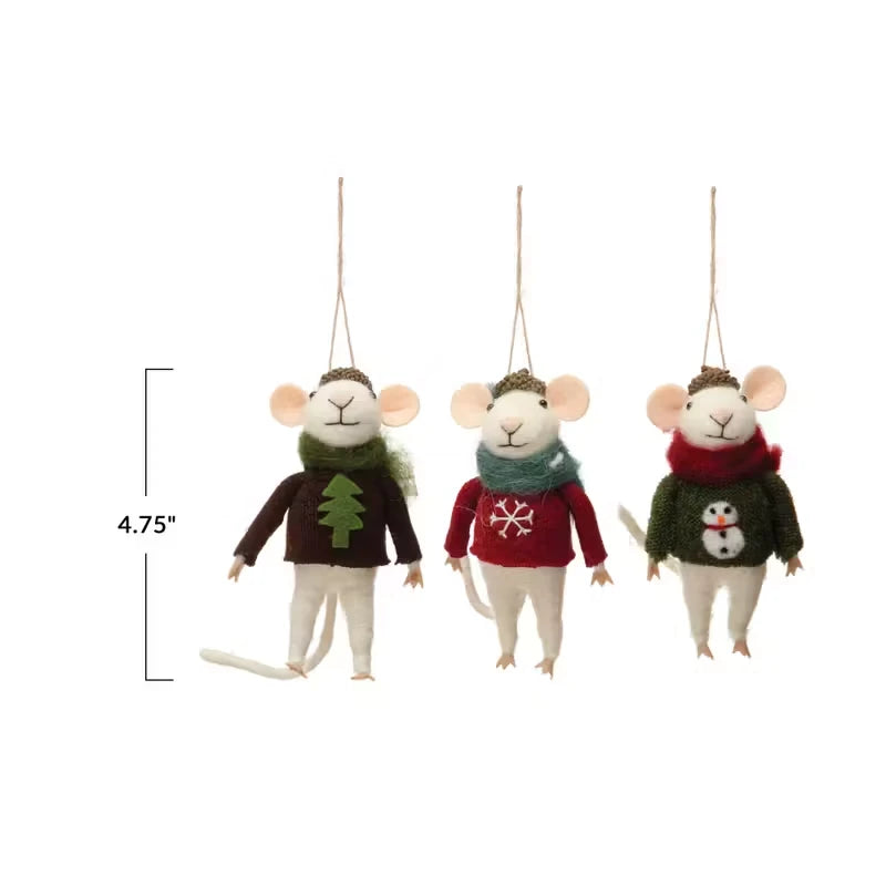 Mouse in Holiday Sweater Ornament