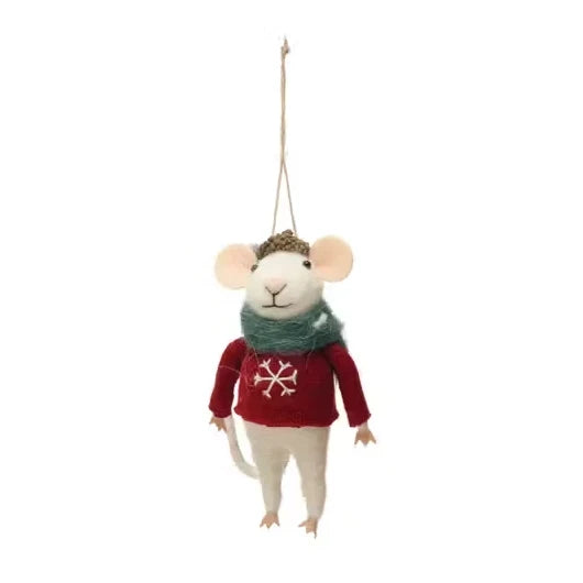 Mouse in Holiday Sweater Ornament