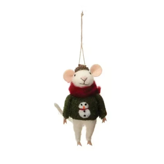 Mouse in Holiday Sweater Ornament