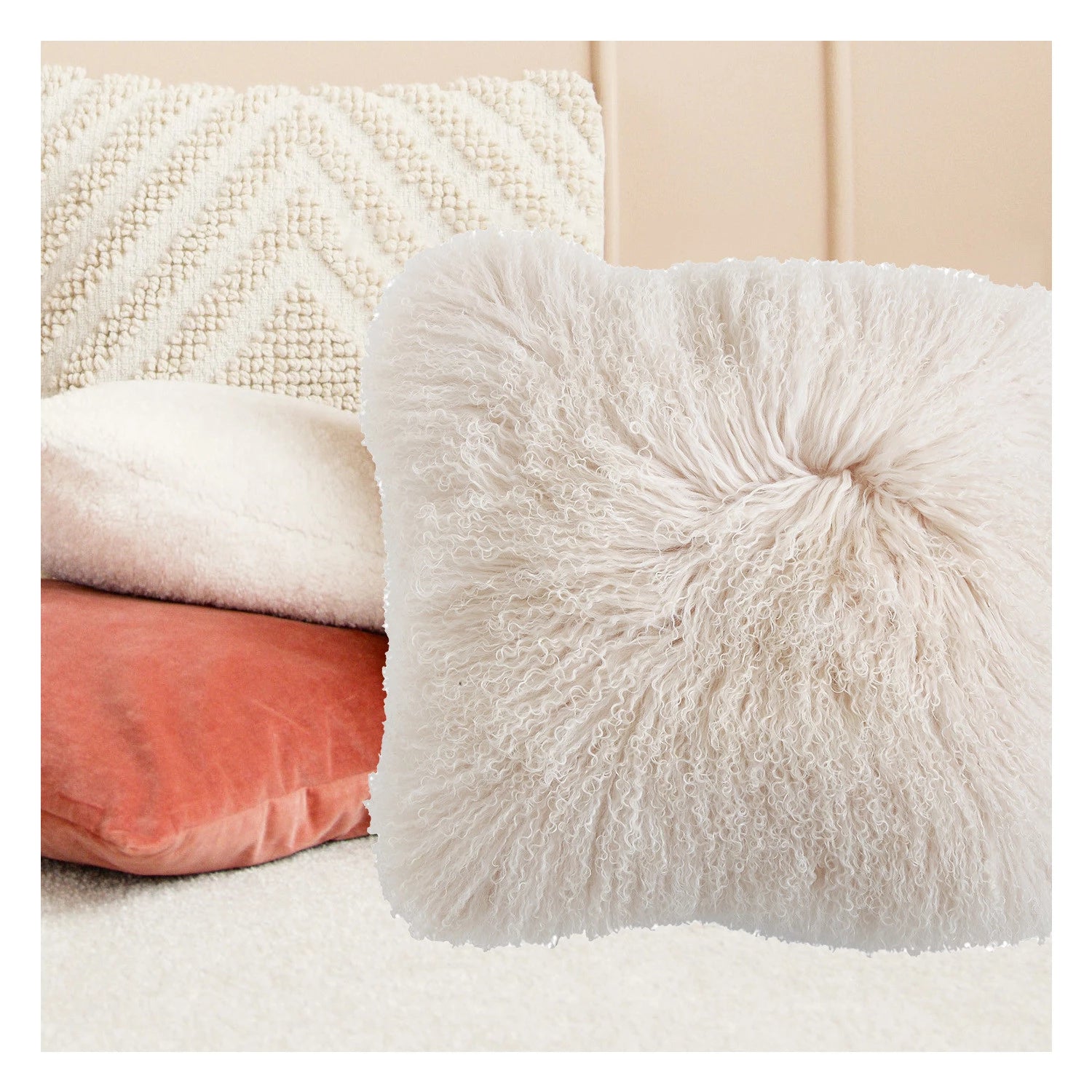 Mongolian Lamb Fur Pillow