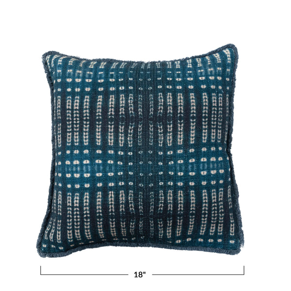 Indigo Printed Square Accent Pillow