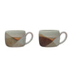 Stoneware Mugs with Geometric Design