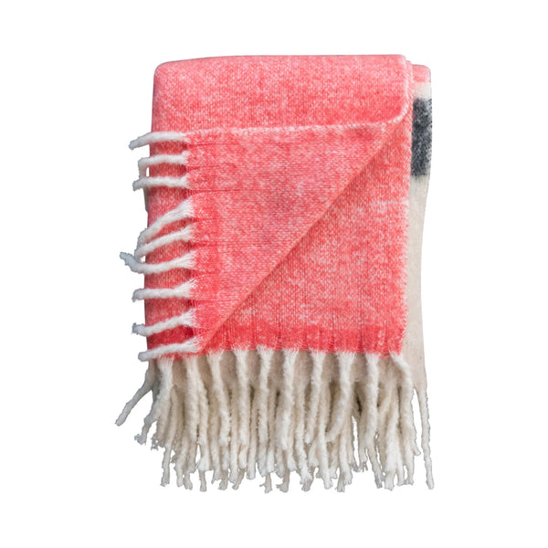 Multi-Colored Striped Throw with Fringe