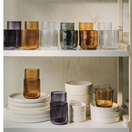 Fluted Glass Tumblers - 12 oz