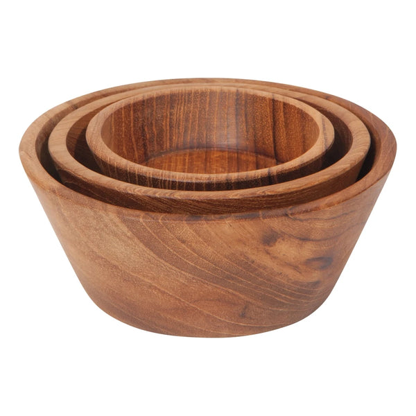 Teak Wood Pinch Bowls - Set of 3