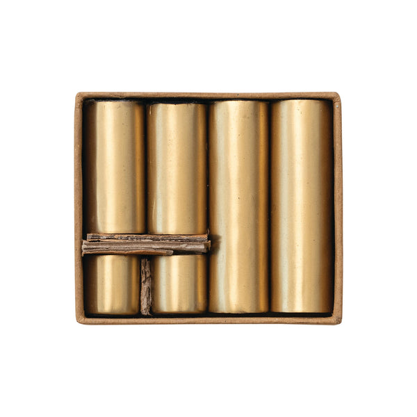 Gold Metal Magnetic Taper Holders Set of 6