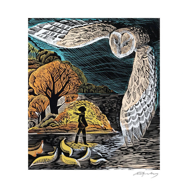 October Owl Angela Harding Greeting Card