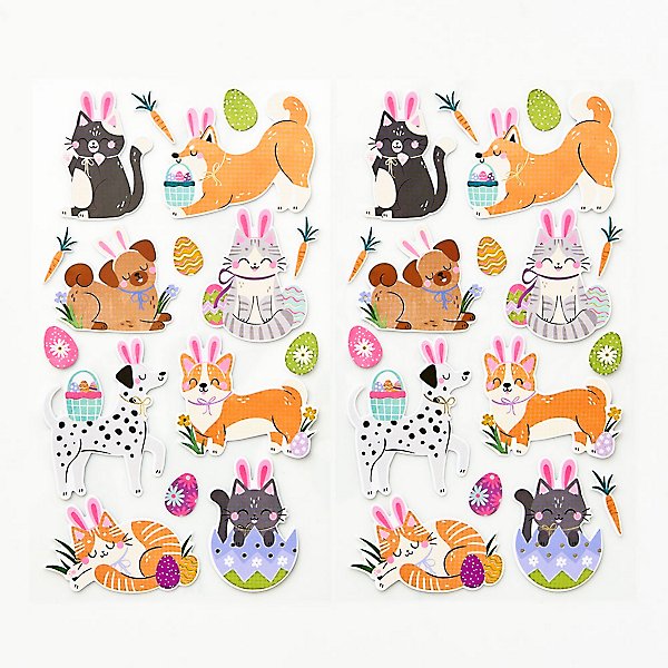 Easter Cat and Dog Stickers