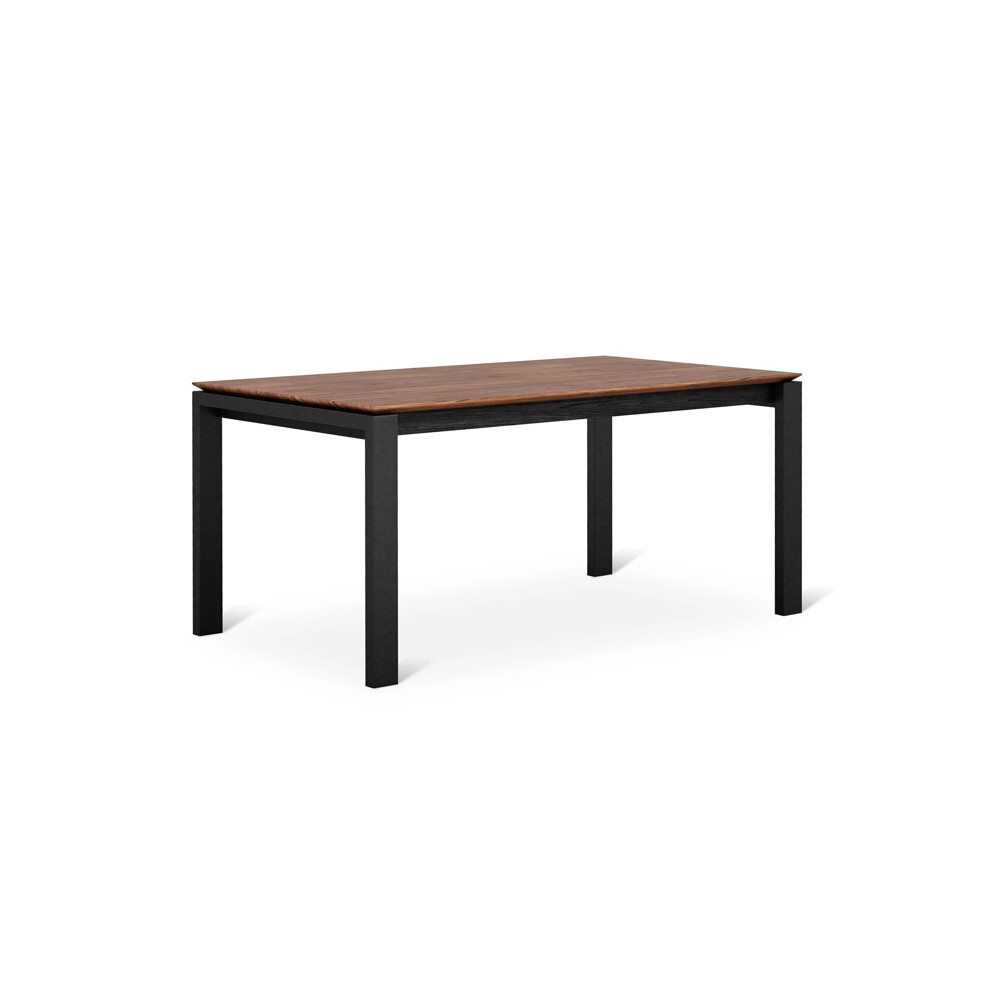Black and Brown Walnut Dinint Table on White Background