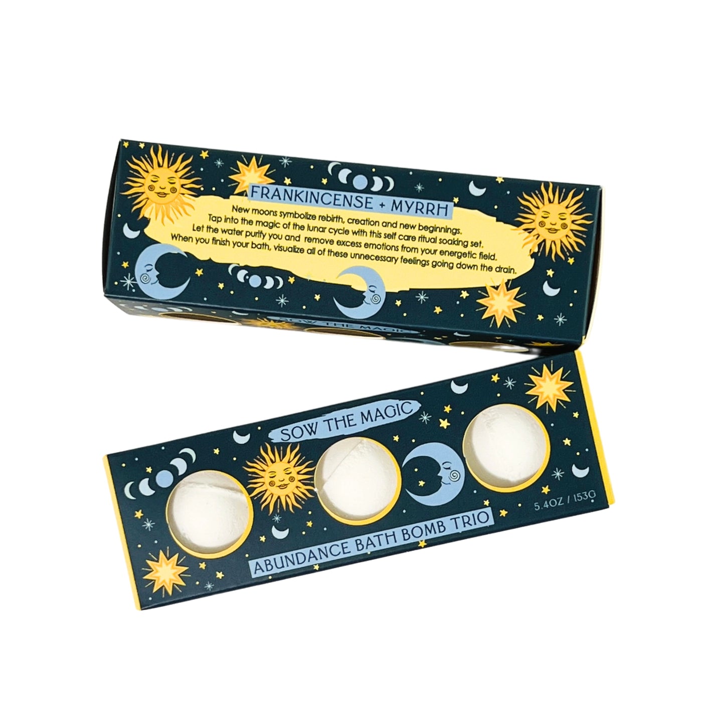 Abundance Moon Phase Frankincense + Myrrh Bath Bomb Trio