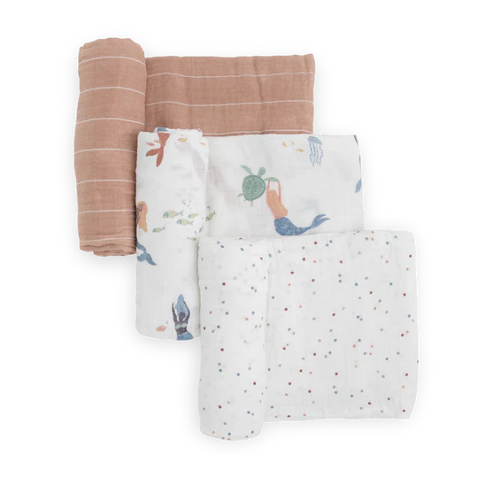 Cotton Muslin Swaddle 3 Pack: Mermaids