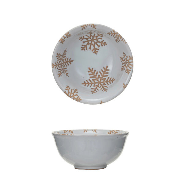 Stoneware Snowflake Mini Bowl
