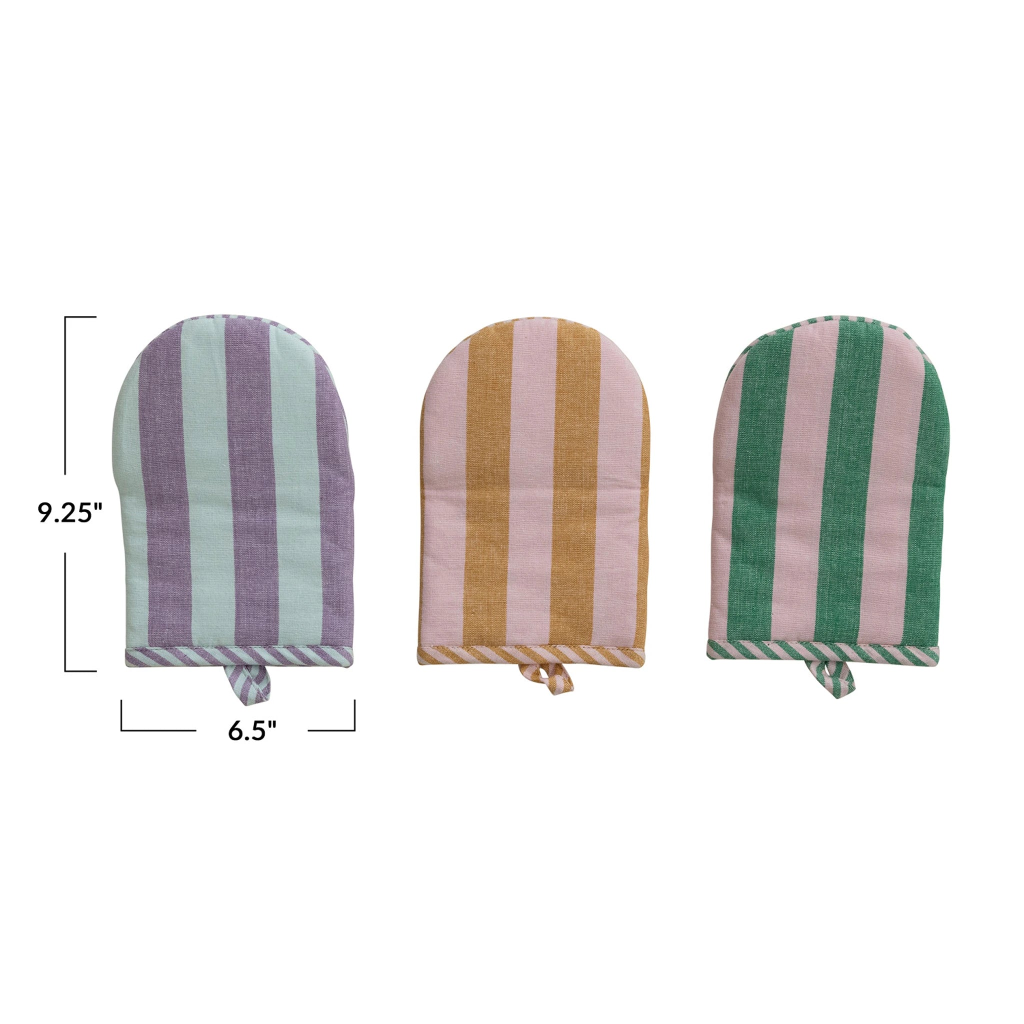 Woven Striped Oven Mitt