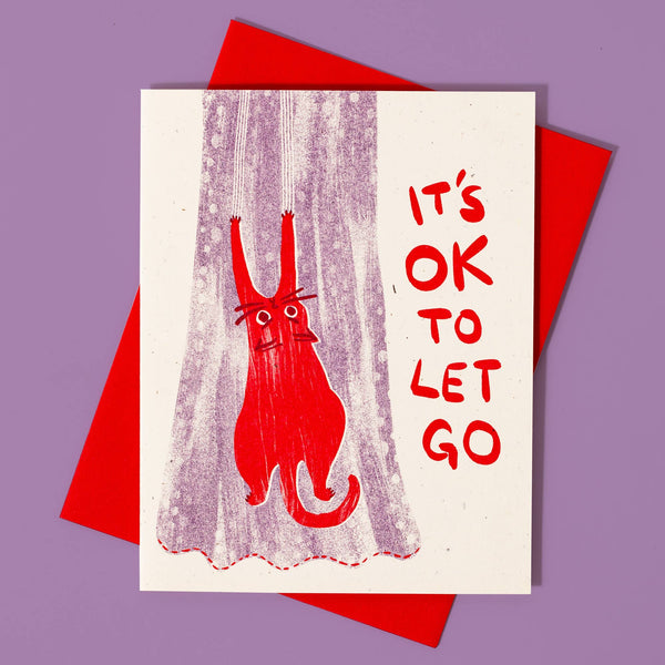 It's OK To Let Go Cat Encouragement Card