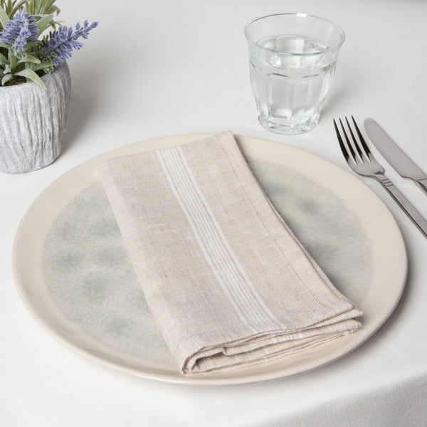 Maison White Stripe Linen Napkins, Set of 4