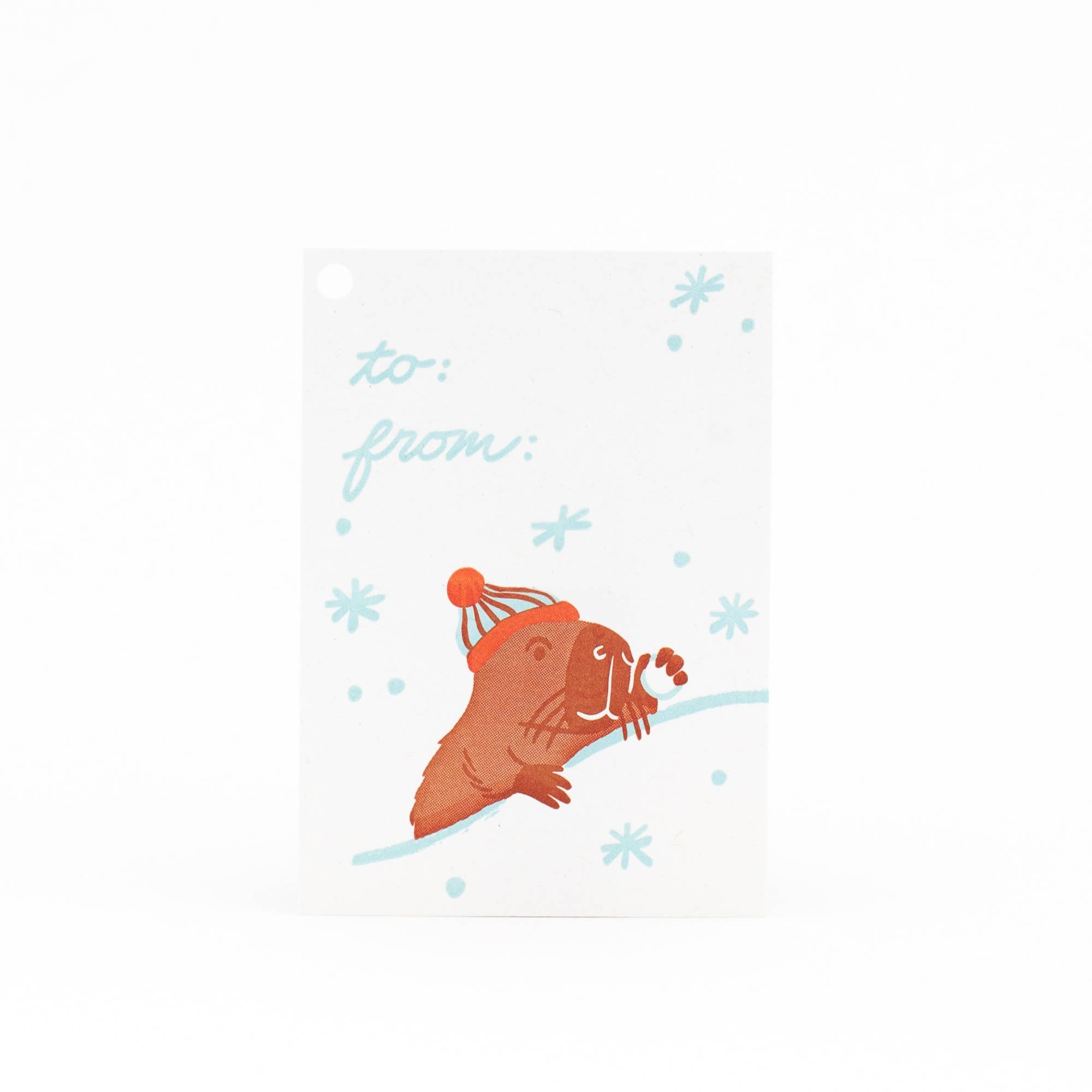 Capybaras in Snow Gift Tag Set