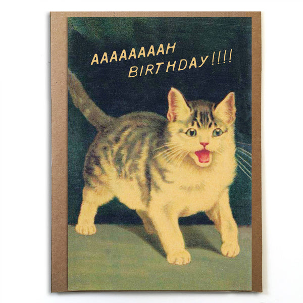 Aaaaaaaaah! Cat Birthday Card - DIGS