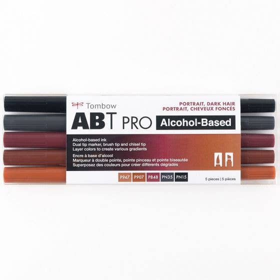 ABT PRO Alcohol - Based Marker: Portrait - Dark Hair 5 - Pack - DIGS