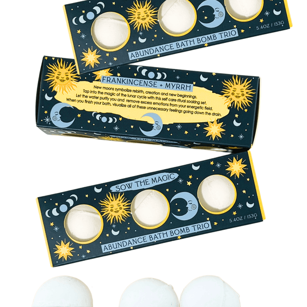 Abundance Moon Phase Frankincense + Myrrh Bath Bomb Trio - DIGS