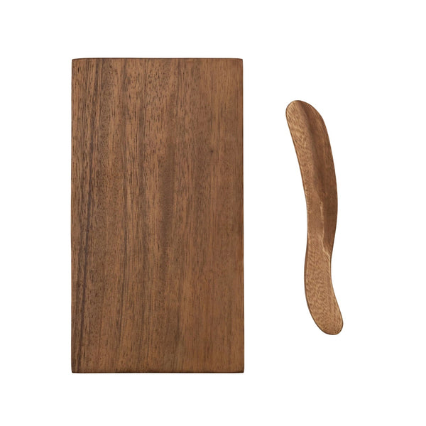 Acacia Cheese Board Set with Canape Knife - DIGS