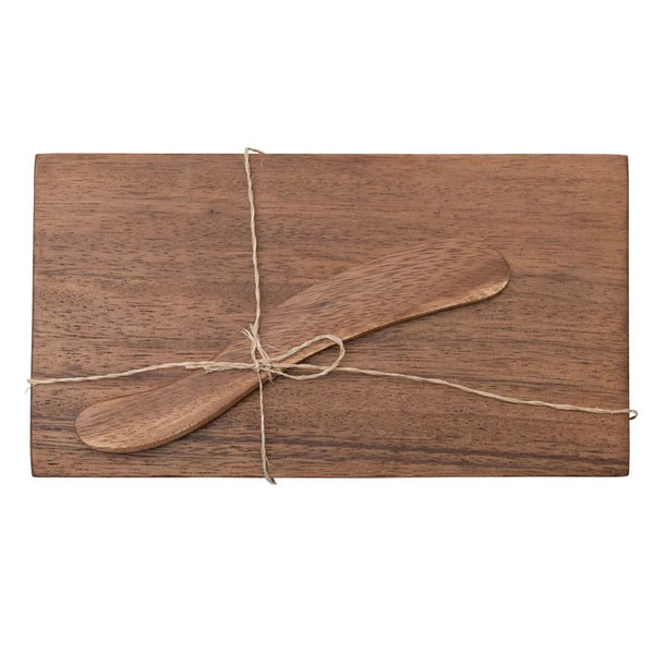 Acacia Cheese Board Set with Canape Knife - DIGS