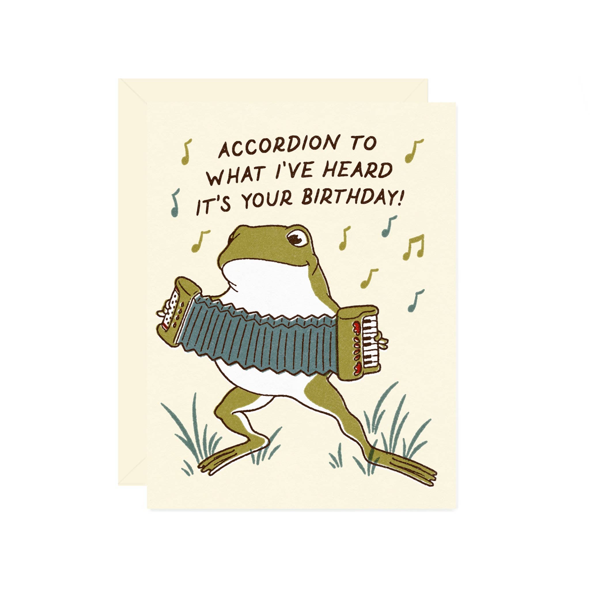 Accordion Frog Birthday Card - DIGS