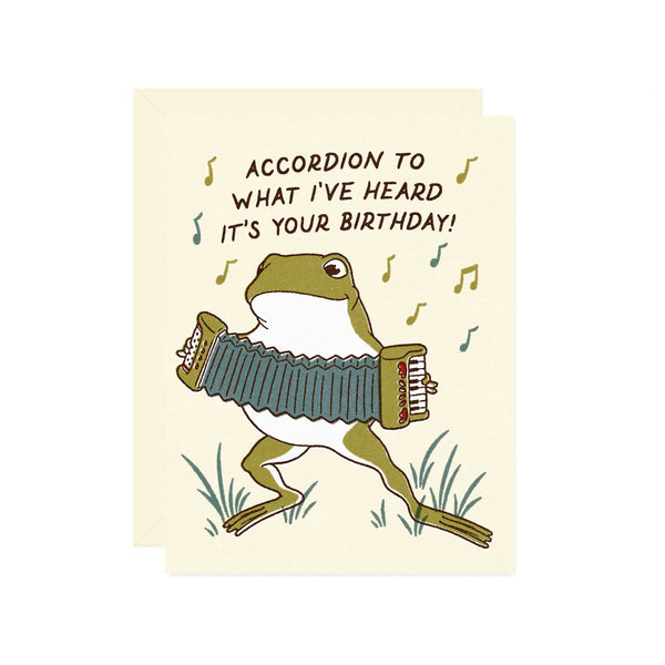 Accordion Frog Birthday Card - DIGS