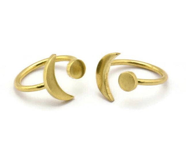 Adjustable Brass Moon Ring - DIGS