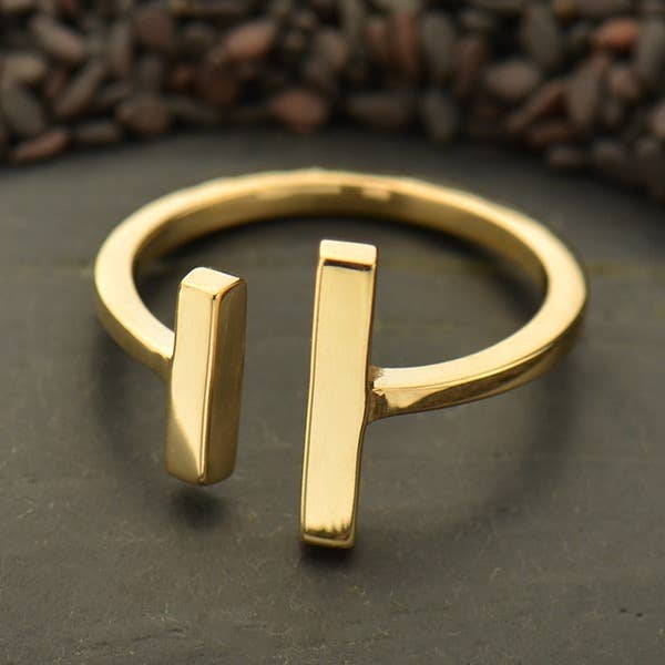 Adjustable Bronze Parallel Bar Ring - DIGS