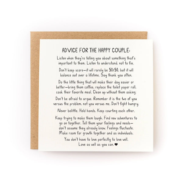 Advice for the Couple Wedding Card - DIGS