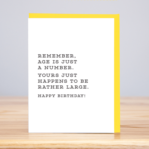Age Is Just a Number Birthday Card - DIGS
