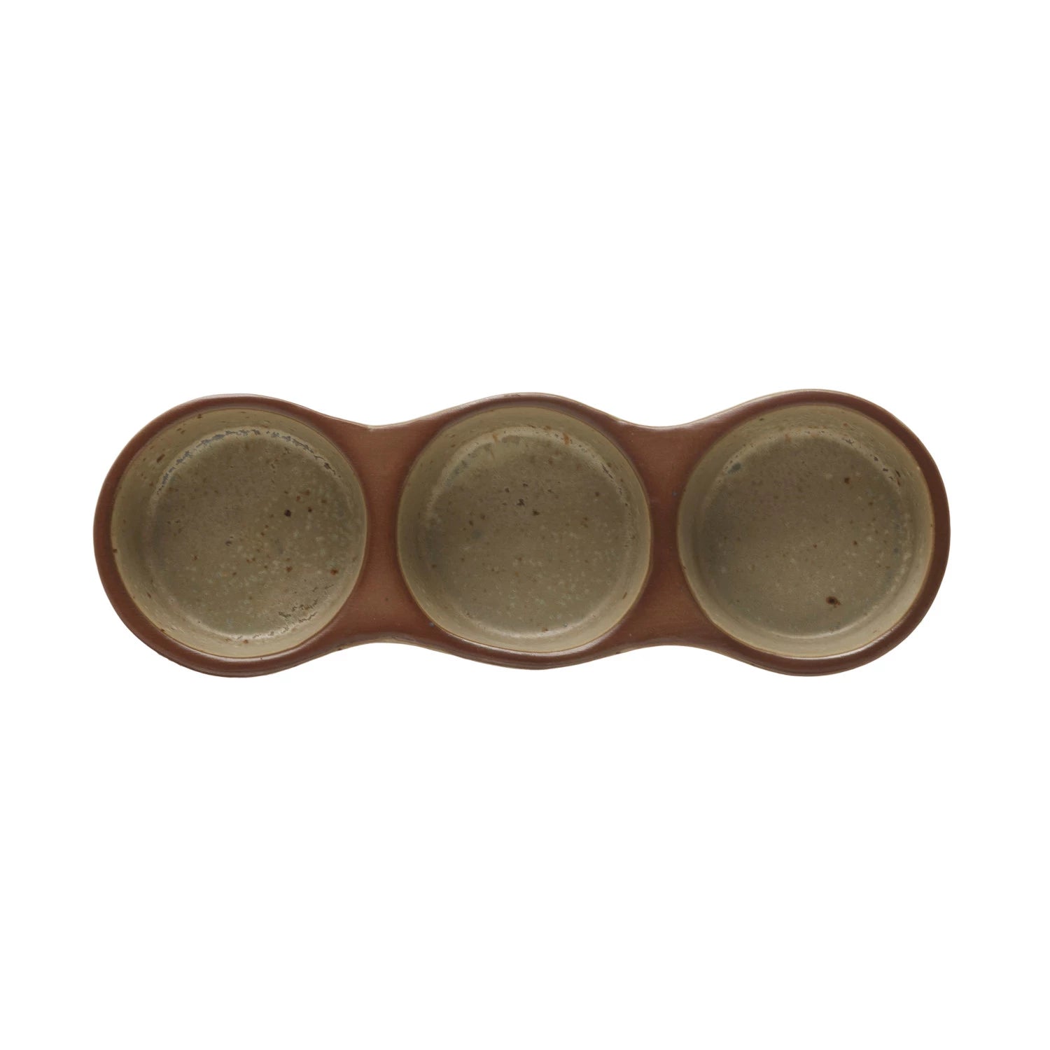 Three Section Stoneware Dish