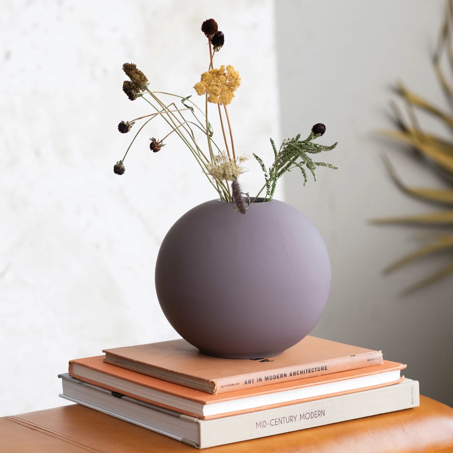 Round Matte Plum Vase