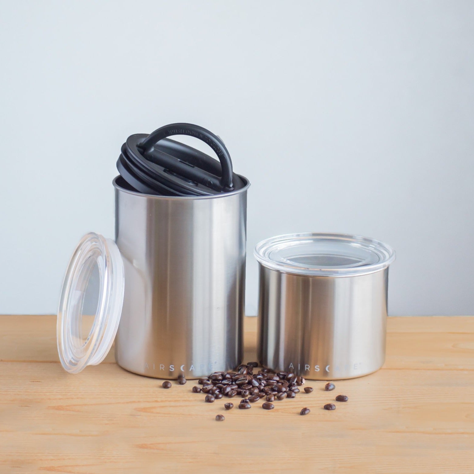 Airscape Stainless Steel Canister: Brushed Steel - DIGS