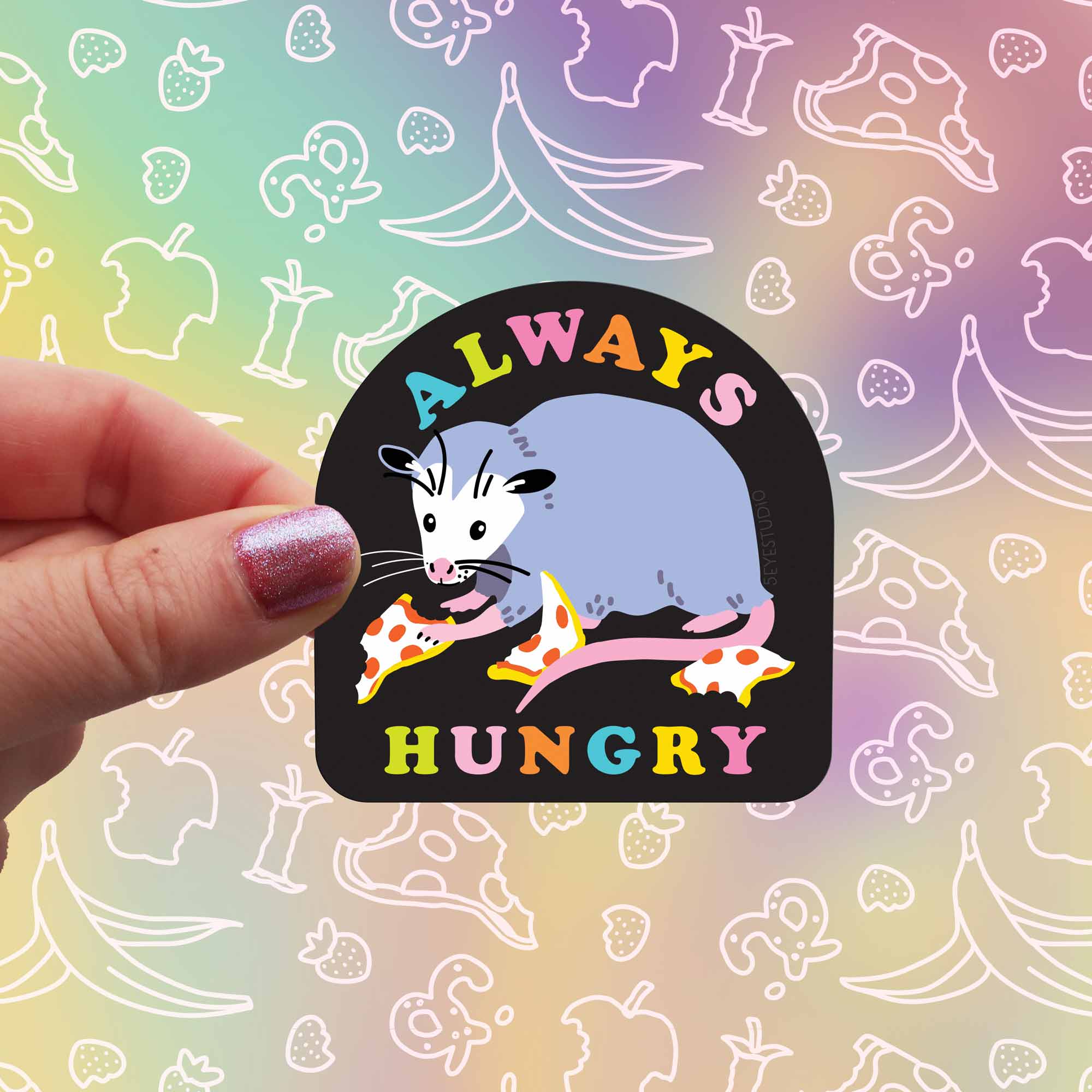 Always Hungry Opossum Sticker - DIGS