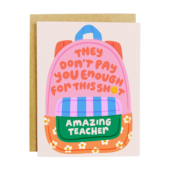 Amazing Teacher Pay Greeting Card - DIGS