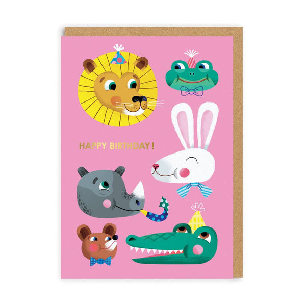 Animal Smiling Faces Card - DIGS