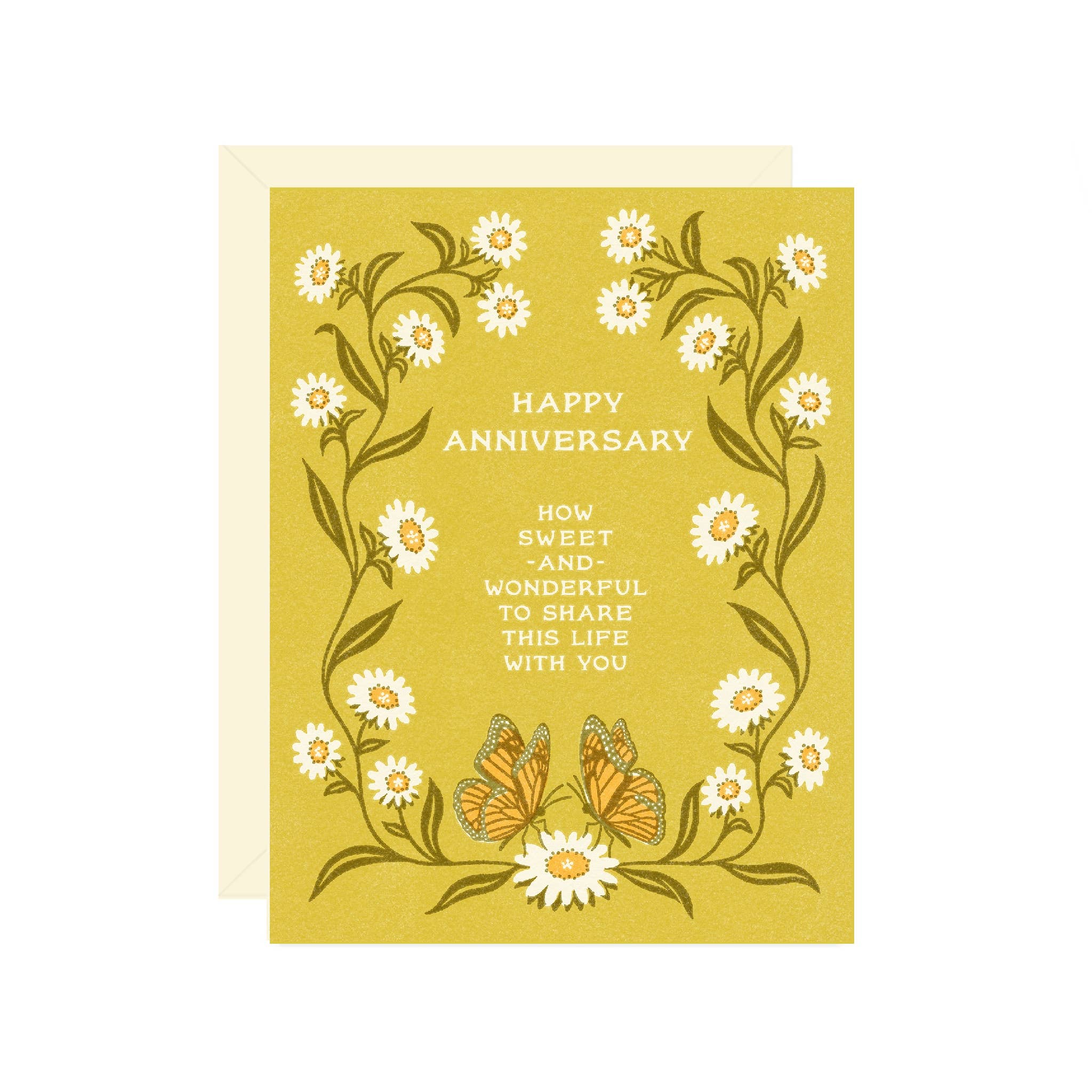 Anniversary Greeting Card - Daisies & Butterflies - DIGS