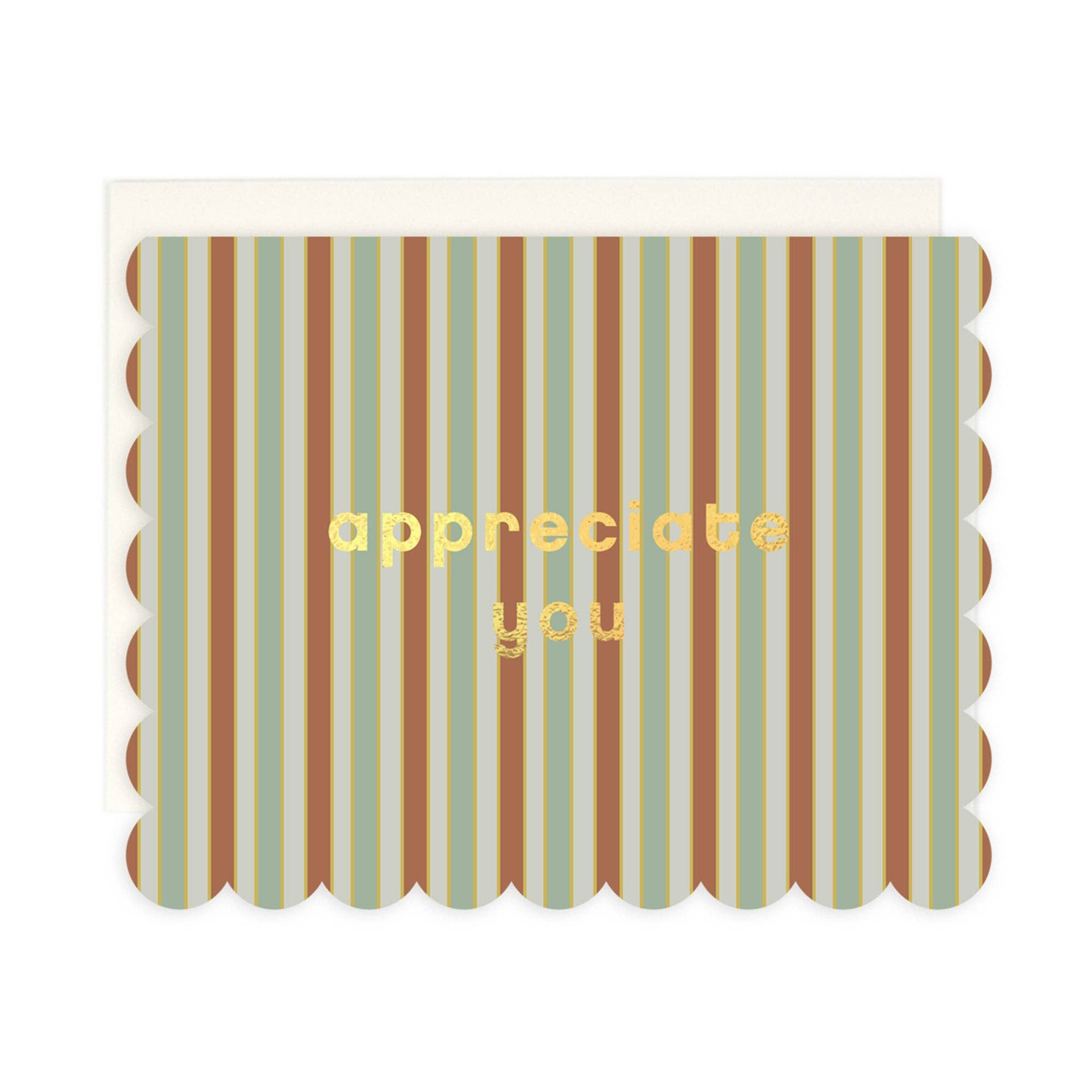 Appreciate You Scalloped Thank You Card - DIGS