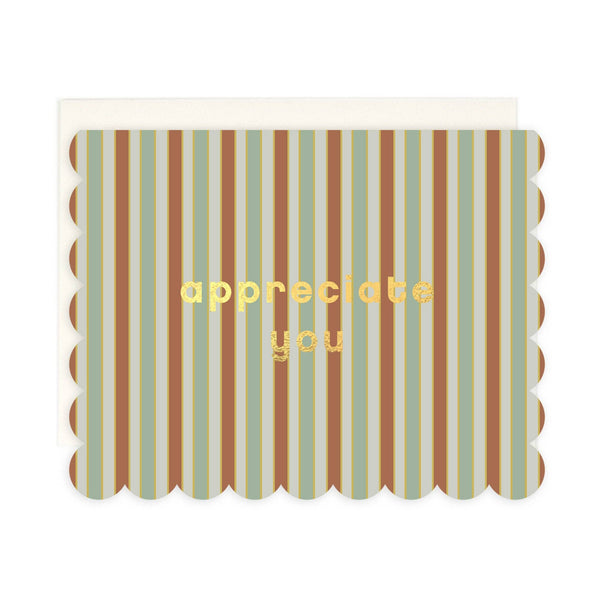 Appreciate You Scalloped Thank You Card - DIGS